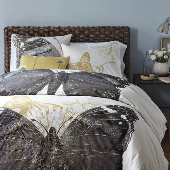 West Elm Bedding West Elm Organic Butterfly Collage Duvet Shams